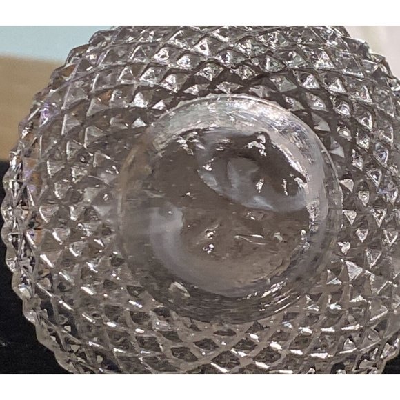 VINTAGE CLEAR GLASS HOBNAIL SALT & PEPPER SHAKERS "S" "P" Caps Vintage - Picture 6 of 12